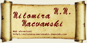 Milomira Mačvanski vizit kartica